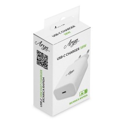 Arya HD - Caricabatterie USB-C Charger 18 W - Ricarica Rapida per Smartphone e Tablet